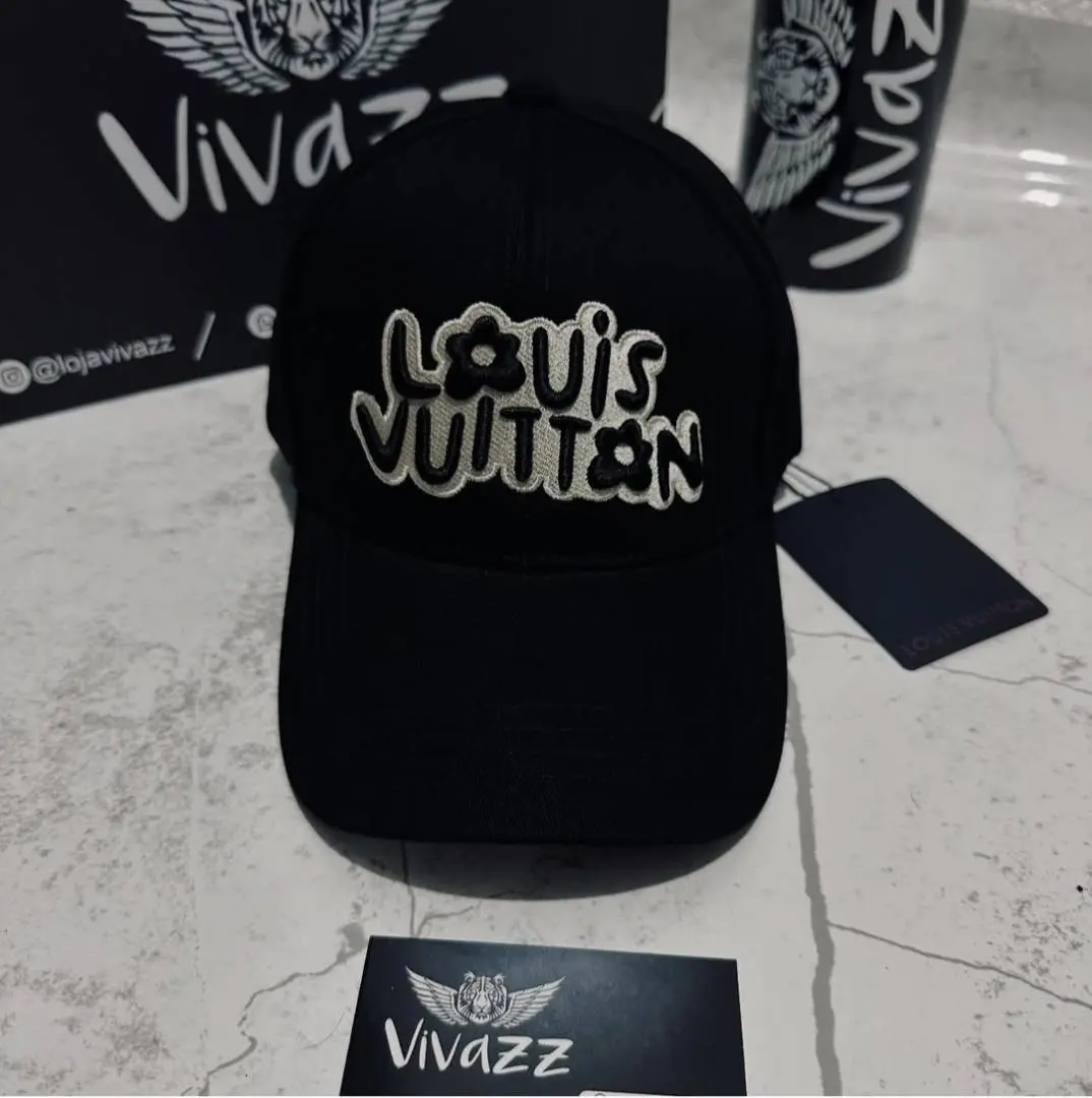 Louis Vuitton Craggy Front Logo Black Premium Unisex Cap With Safety Box - Image 2