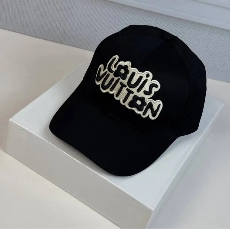 Louis Vuitton Craggy Front Logo Black Premium Unisex Cap With Safety Box