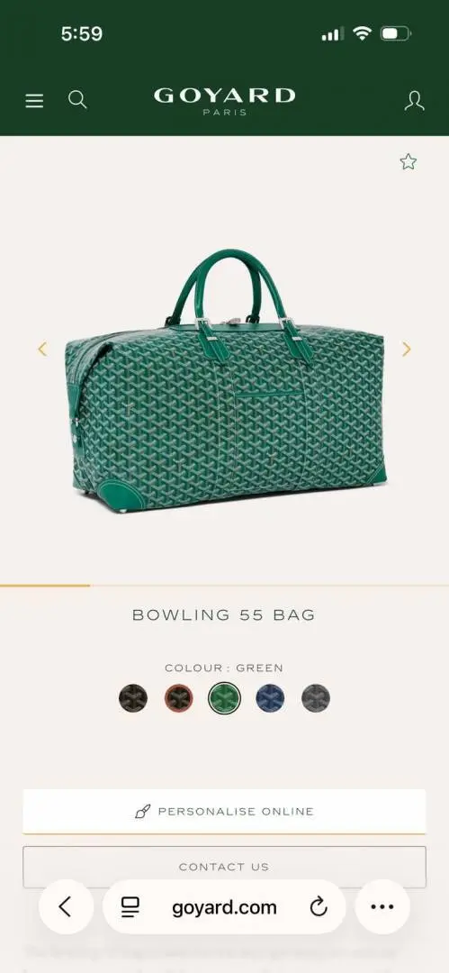 Goyard Bowling 55 Duffle With DustCover