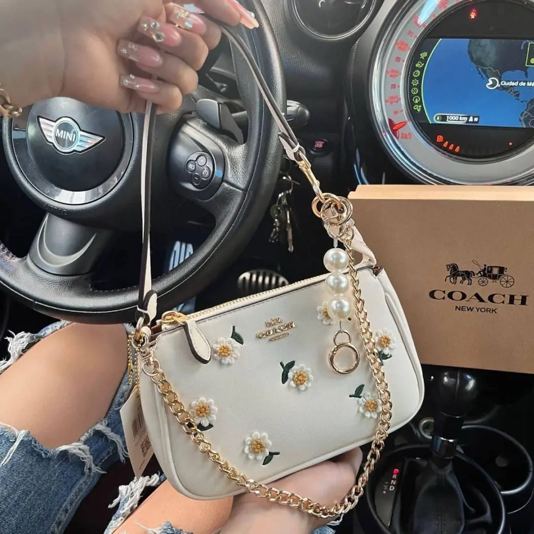 Coach Nolita 19 Daisy With OriginalBox PearlChain SmallShoulderChain BoxPacking - Image 6