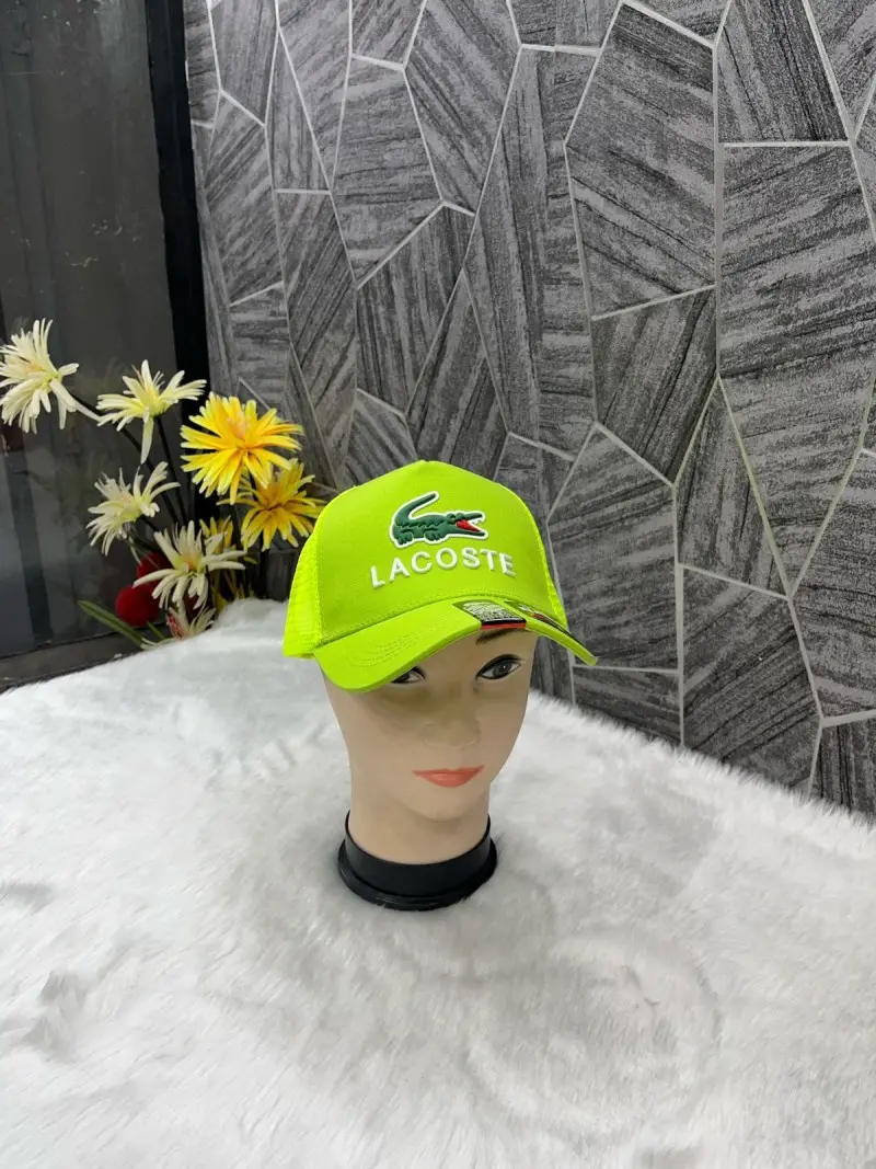 Lacoste Crocodile Front Logo Net Premium Unisex Cap With Safety Box (Green) - Image 4
