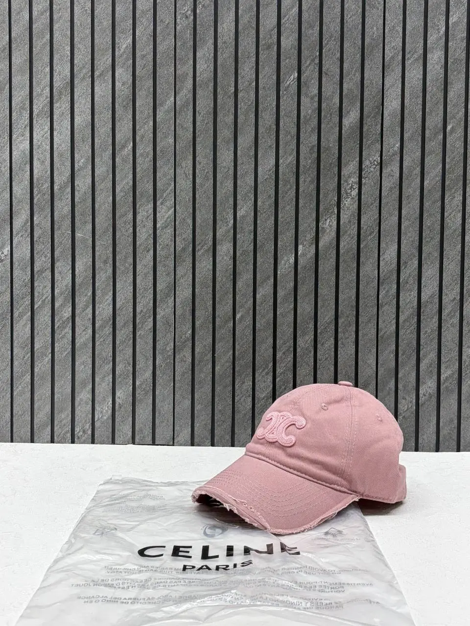 Celine Triomphe All Pink Denim Premium Unisex Cap With Brand Polly Bag