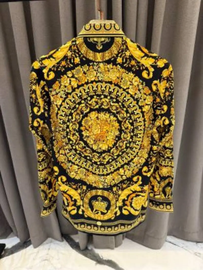 No Return Versace Bandana Couture Box Pack Full Sleeves Shirt Black Gold - Image 4