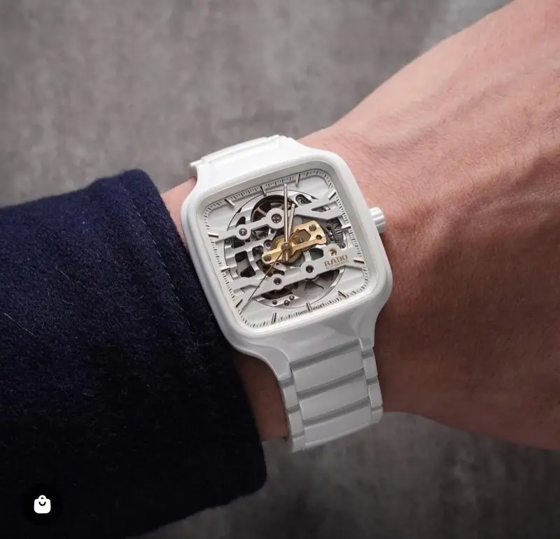 Rado True Square Automatic Ceramic- White-Silver - Image 2