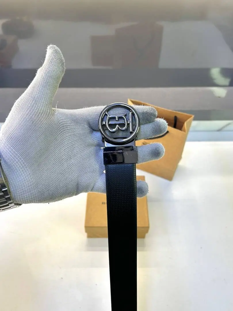 Burberry Glossy Black Belt Fa 301 - Image 3