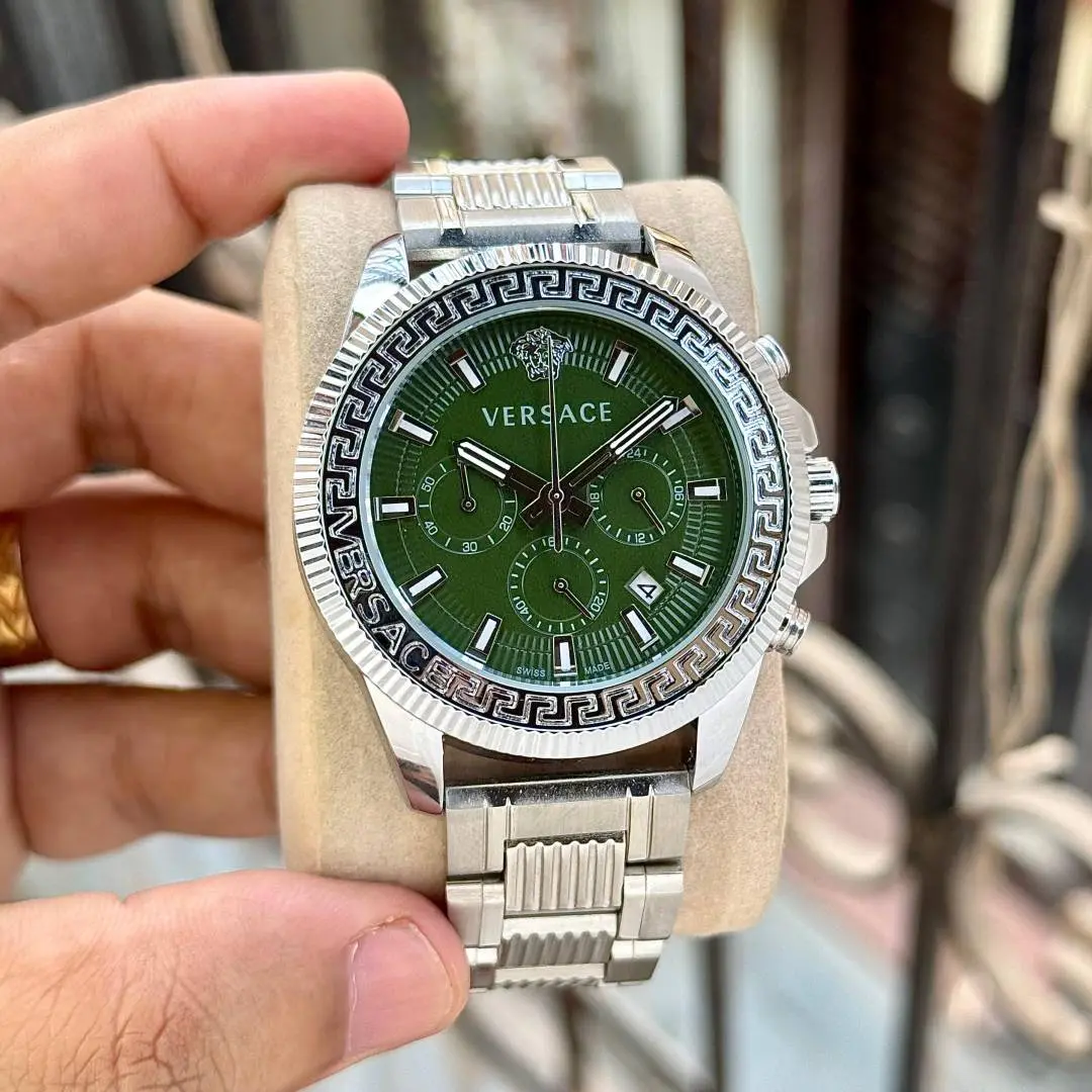 Versace Greca Action Chronograph silver green - Image 2