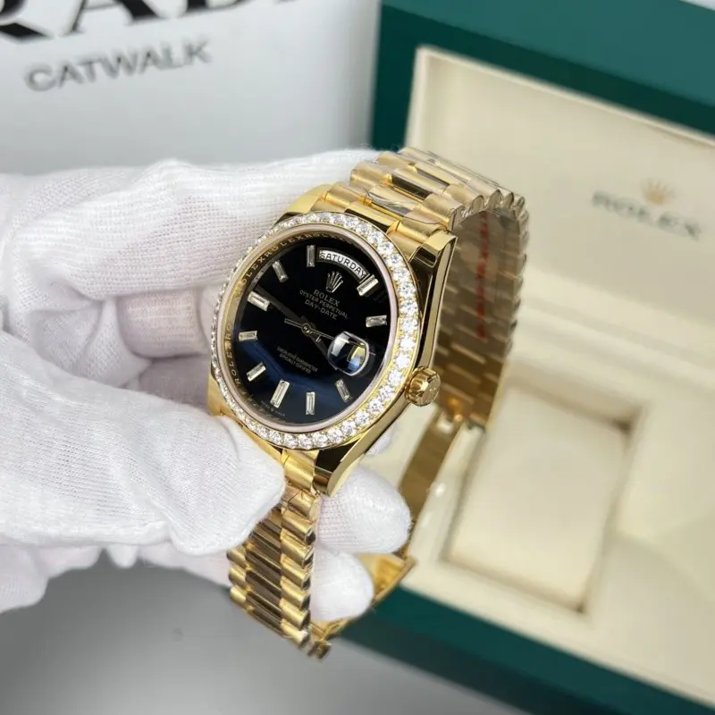 Rolex Oyster perpetual Day Date Yellow-Gold Diamond Bazel Ref-218238 Z-R Quality - Image 5