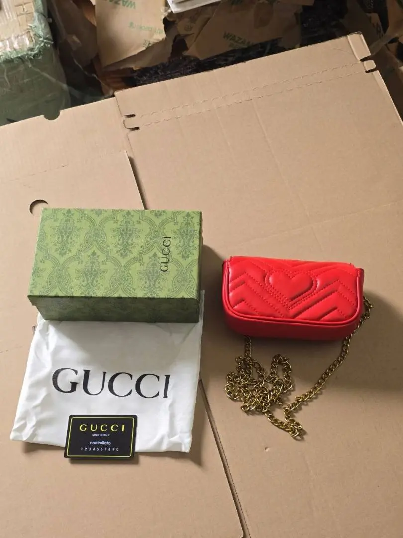 Gucci GG Marmont Mini Matelasse Shoulder Bag With OG Box & Dust Bag (Red - 910) - Image 2