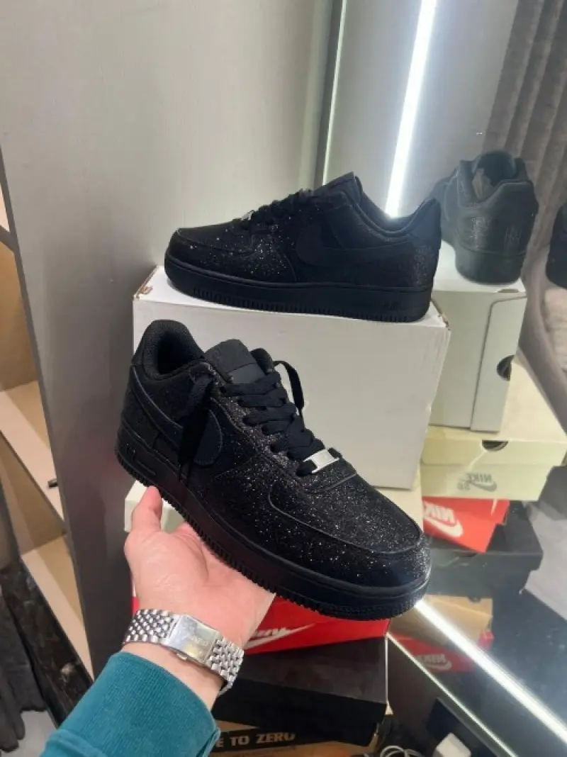 Nike Airforce 1 All Black Glitter - Image 2