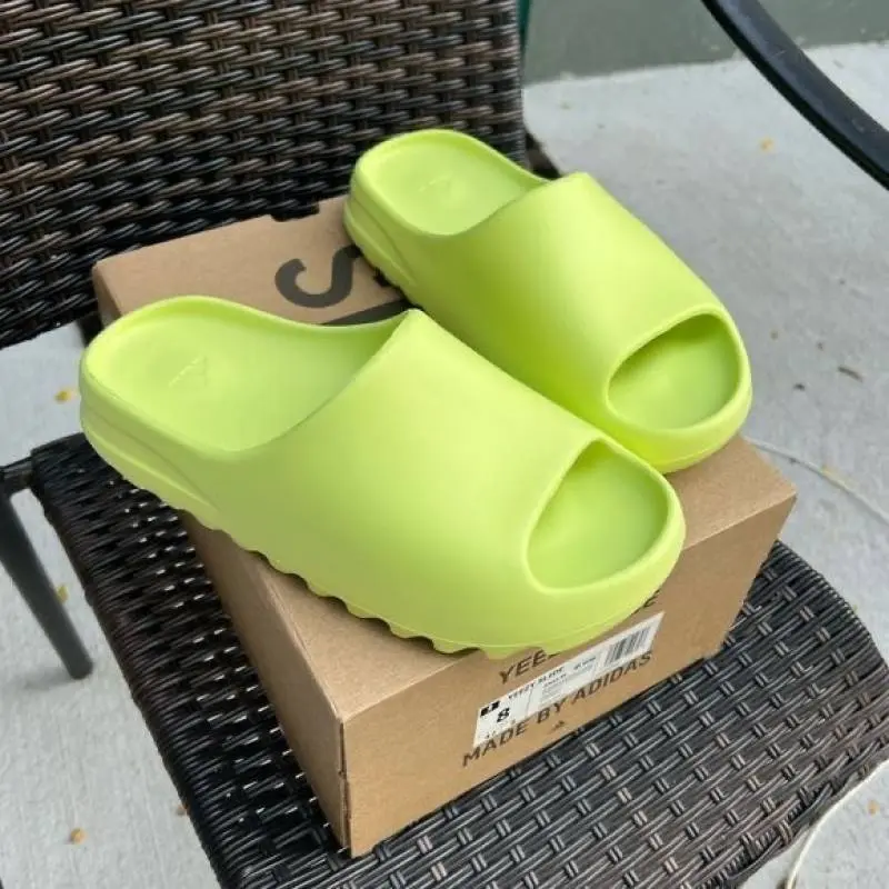 Adidas Yeezy Glow Green Slides For Women With Original Box - Image 4