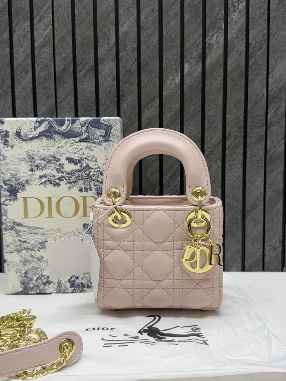 Dior 662 Lady Dioor Nano Pink With Original Box Packing - Image 2