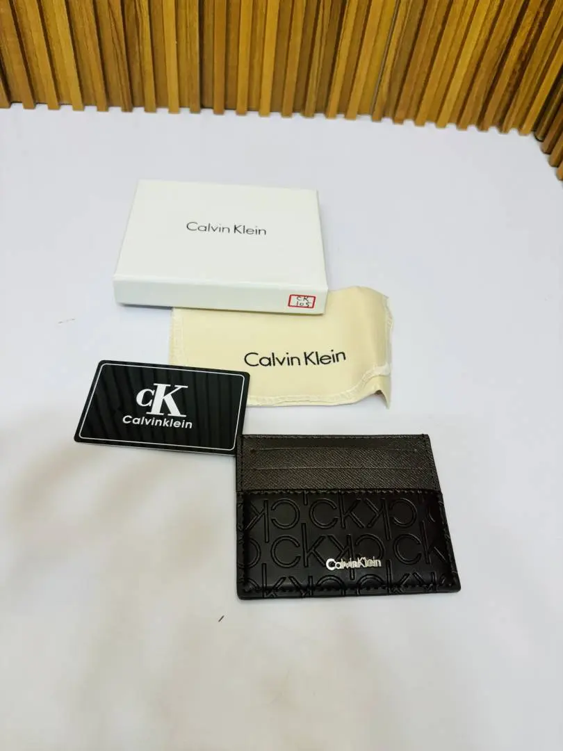 105 CK CALVIN KLINE PREMIUM QUALITY CARD HOLDER WALLET BROWN - Image 2