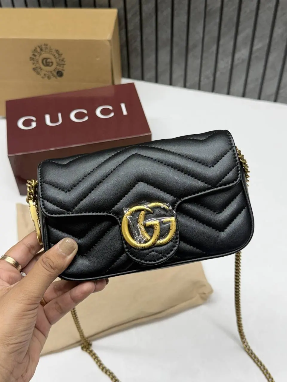 Gucci GG Mini Marmont White Highend Quality With DoubleBoxPacking - Image 6