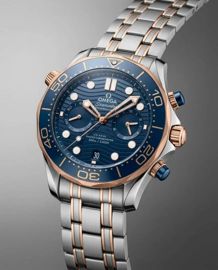 Omega Seamaster Diver 300M Co-Axial Master Chronometer Chronograph 2 ton copper blue - Image 3