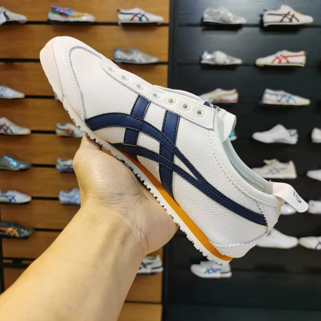Onitsuka Tigar Mexico 66 Slip on Cream Blue Leather - Image 2