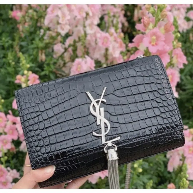 YSL Saint Laurent Kate Tassel Sling Bag With OG Box & Dust Bag (Black - 769) - Image 6