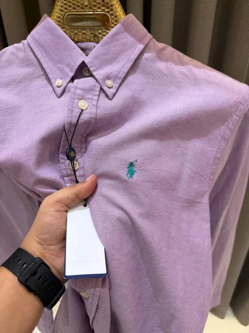 Ralph Lauren Chest Logo Full Sleeves Shirt Purple - Image 3