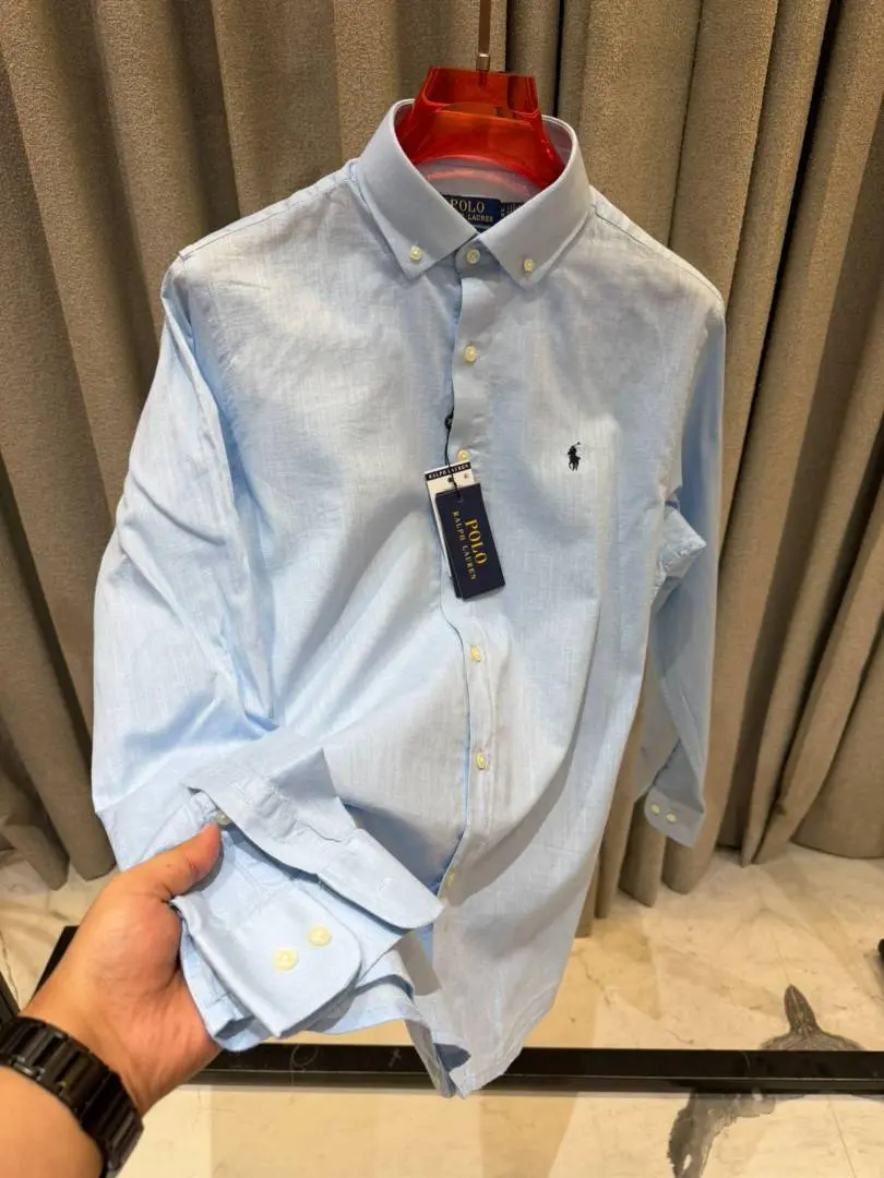 Ralph Lauren Chest Logo Full Sleeves Shirt Sky - Image 3