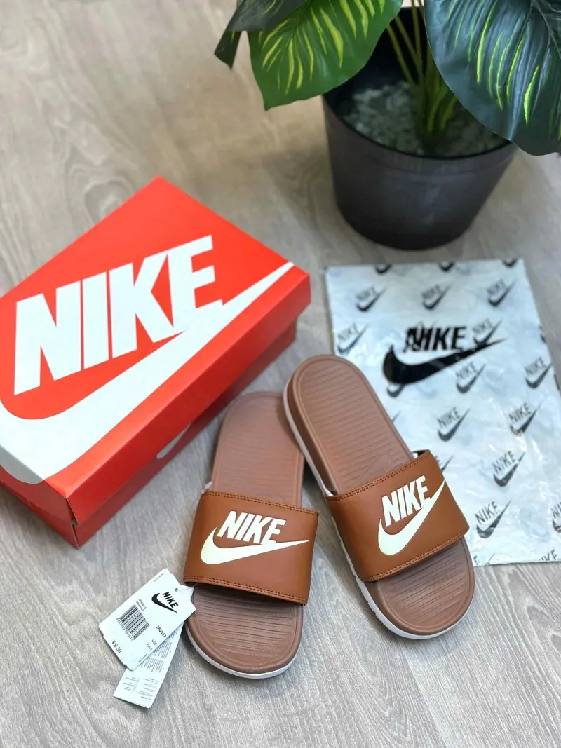 Nike Ultra Comfort Soft Cusion Khaki White Flip Flop - Image 2