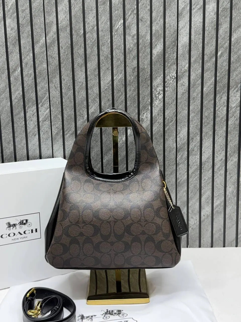 Coach Lana 23 Coffee-Flower With OriginalBox DustCover LongBelt - Image 3