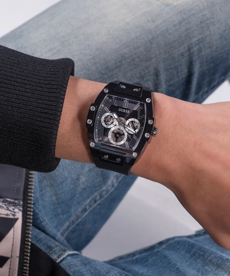 Guess Rectangle Chronograph Black-Silver Chronograph - Image 5