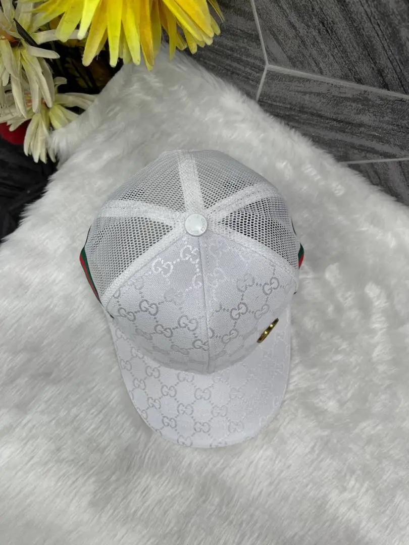 Gucci GG Small Side Logo Stripes Premium Net Unisex Cap With Safety Box - Image 2