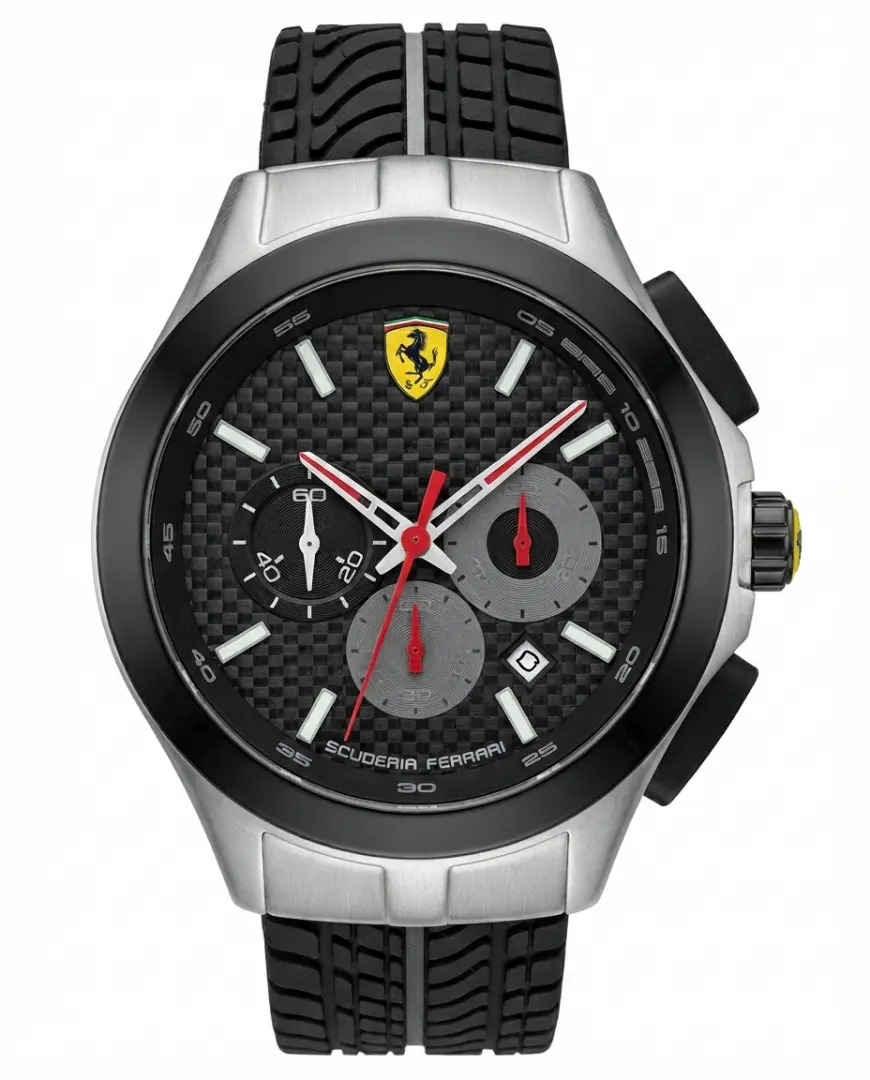 Ferrari mens chronograph Black silver Dial