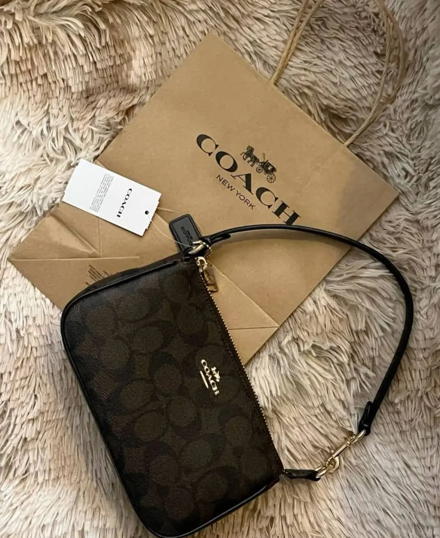 Coach Nolita 19 Coffee Mono With OriginalBox DustCover ChainBelt PearlCharm - Image 5