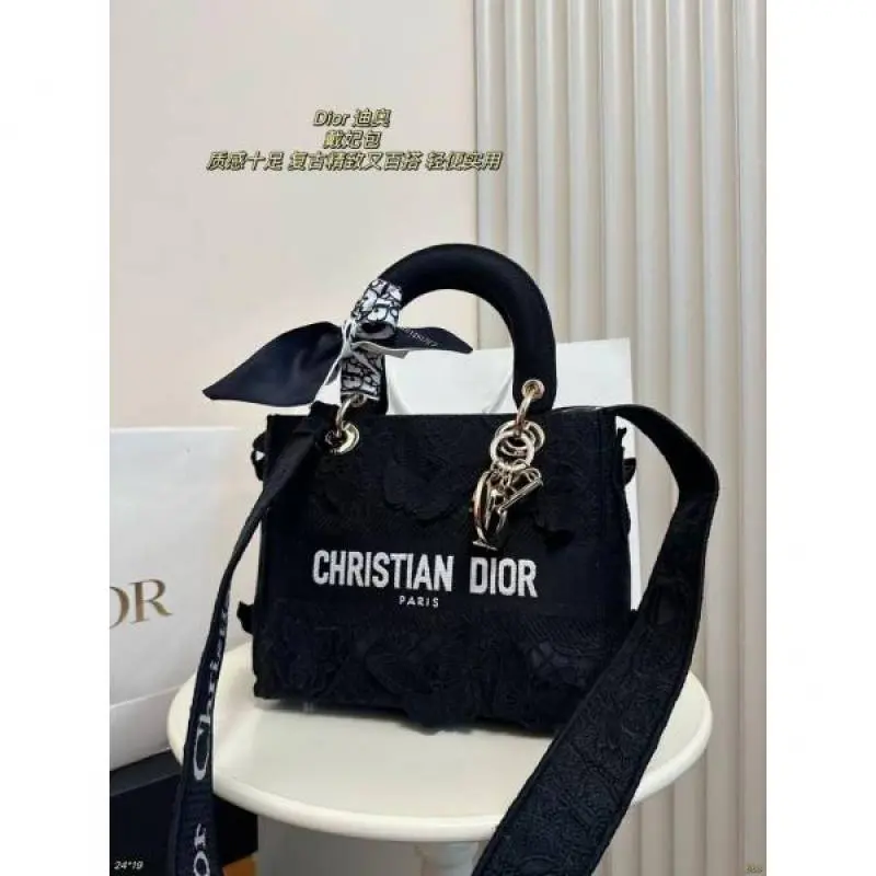 Diyor875 Lady My ABC D-Lite Embroidery Luxurious Quality With OG Magnetic Gift Box & Dust Bag & Scarf (Black - 875) - Image 11
