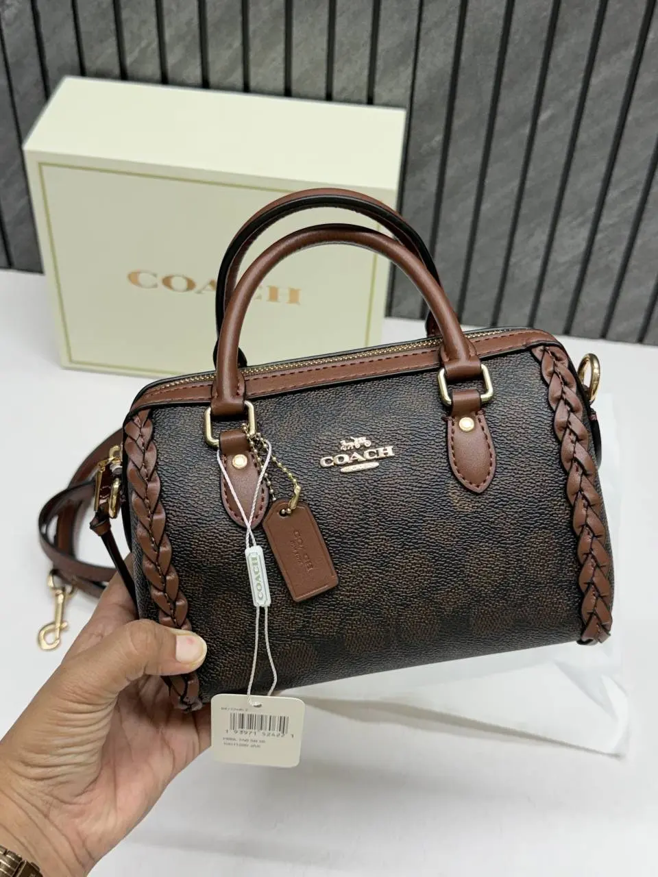Coach Rowan Mini Braided Crossbody Bag With Original Magnet Box & DustCover Packing - Image 6
