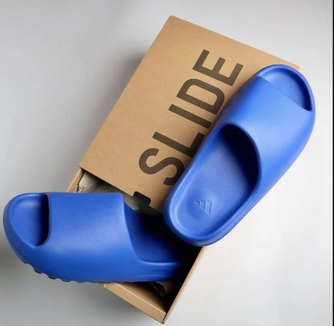 Adidas Yeezy Slide Azure Blue UA Quality With Tag Butter Papar Og Box. - Image 2