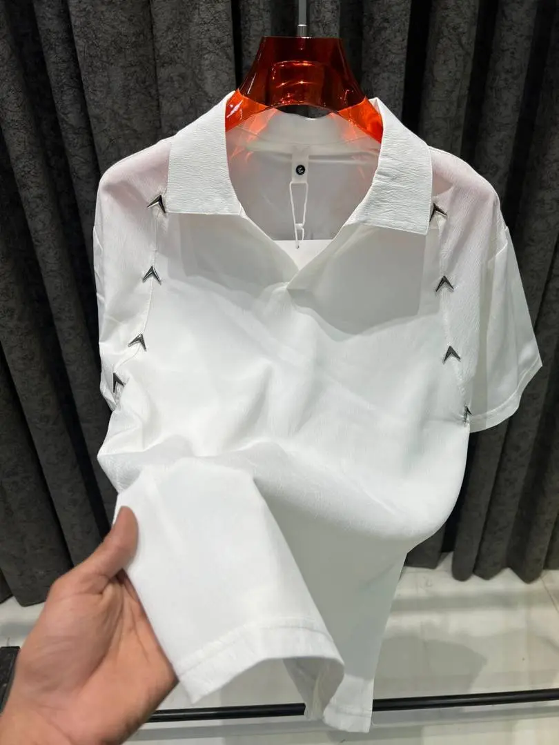 KOREAN IMPORTED HIGH DEMAND ARTICLE POLO T-SHIRT WHITE - Image 3