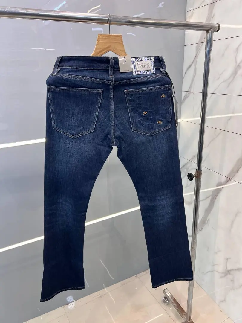 Christia dio Blue Shade Premium Imported Boot Cut Denim with Embroidered pocket 2375 - Image 3