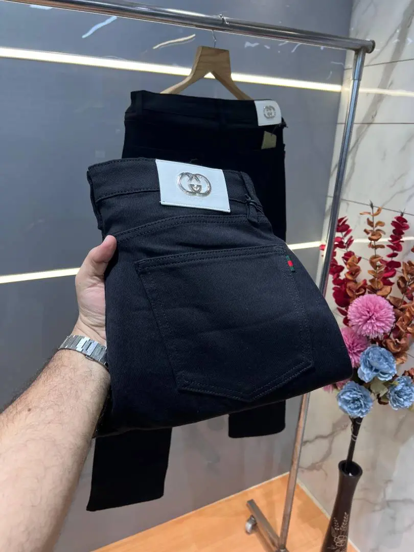 Gucci Jet Black Premium Imported Stretchable Lycra Fabric Straight Fit Denim 3210 - Image 3