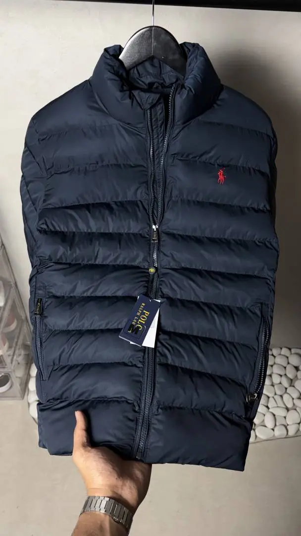 Polo Ralf Lauren Quilted Puffer Jacket Navy Blue 1013 - Image 6