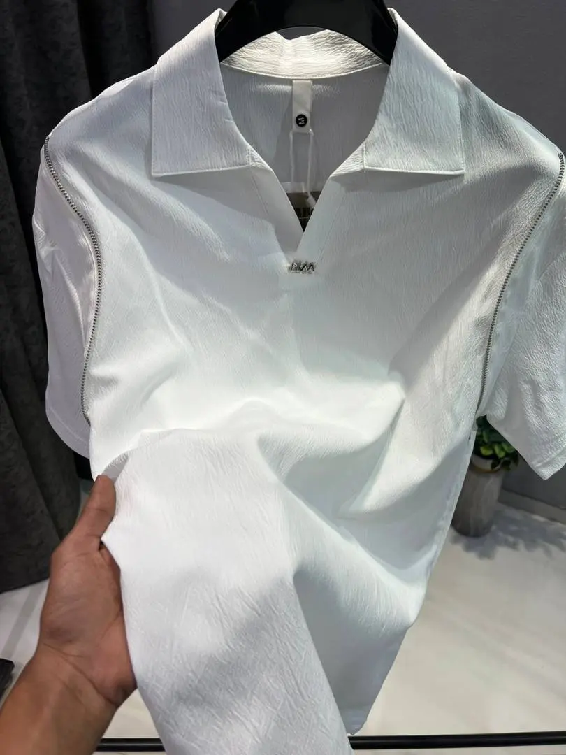 KOREAN IMPORTED HIGH DEMAND ARTICLE POLO T-SHIRT WHITE - Image 4