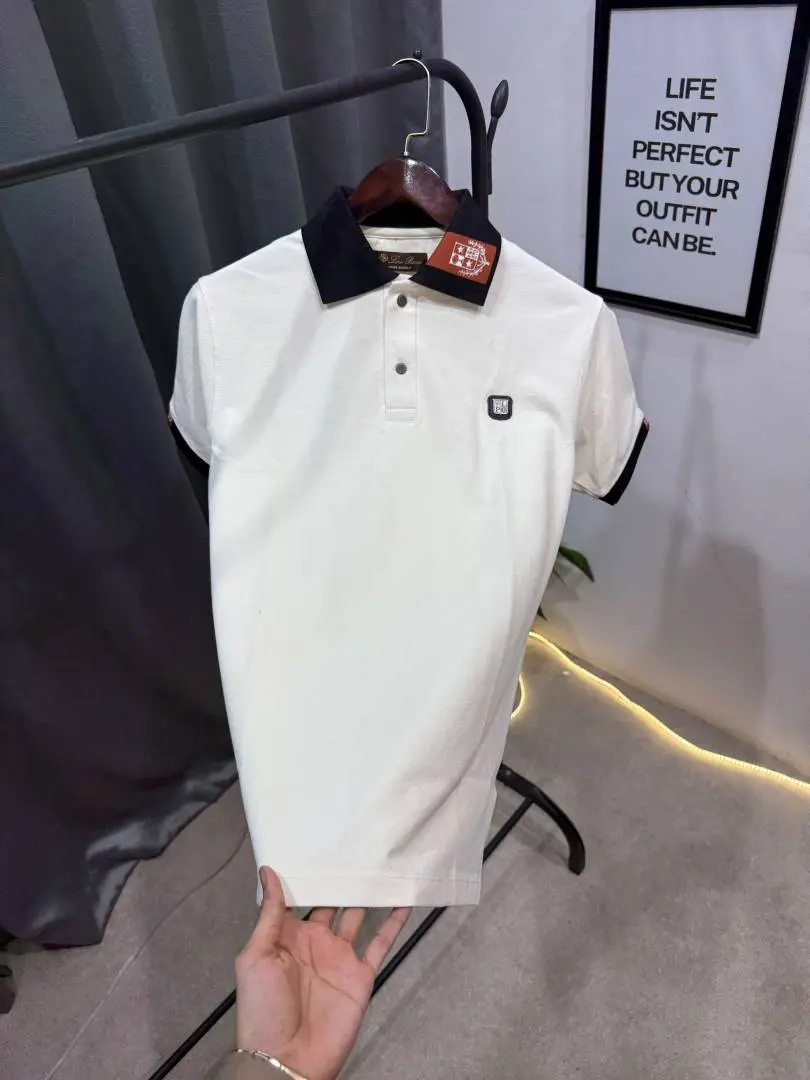 Loro piana Cream imported luxury box pack Polo tshirt - Image 3