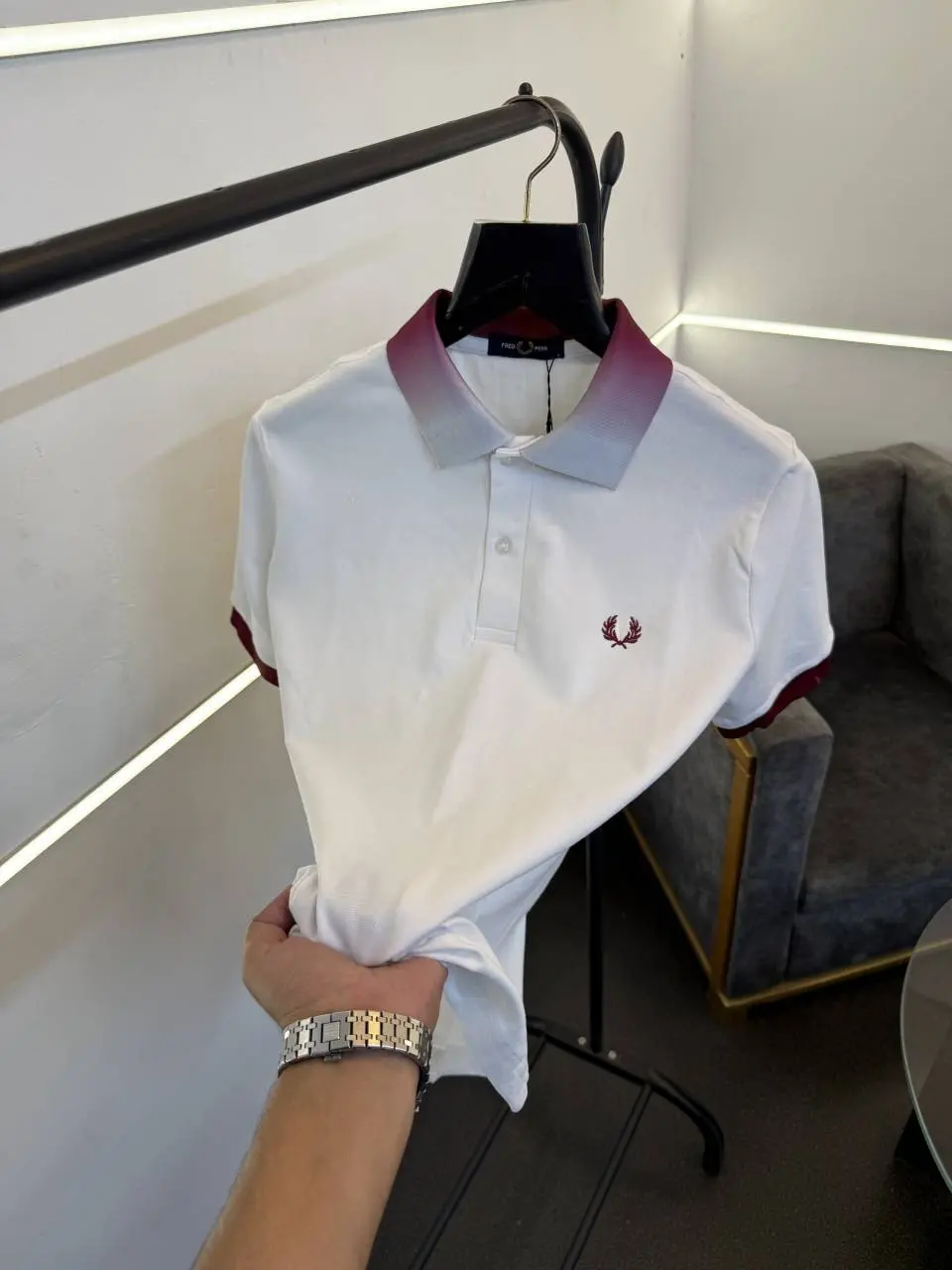 Fredperry white imported embroidery polo tshirt - Image 2