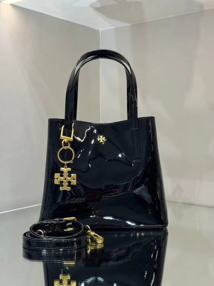 Tori Burch Medium Patent Leather SatchelBag With Charm OriginalBoxPacking - Image 7
