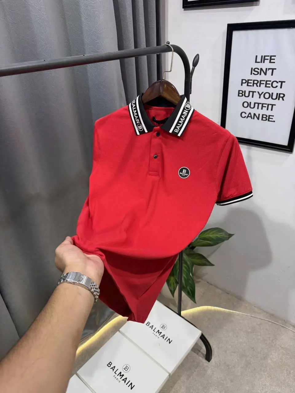 Balmain imported box pack polo tshirt red - Image 2