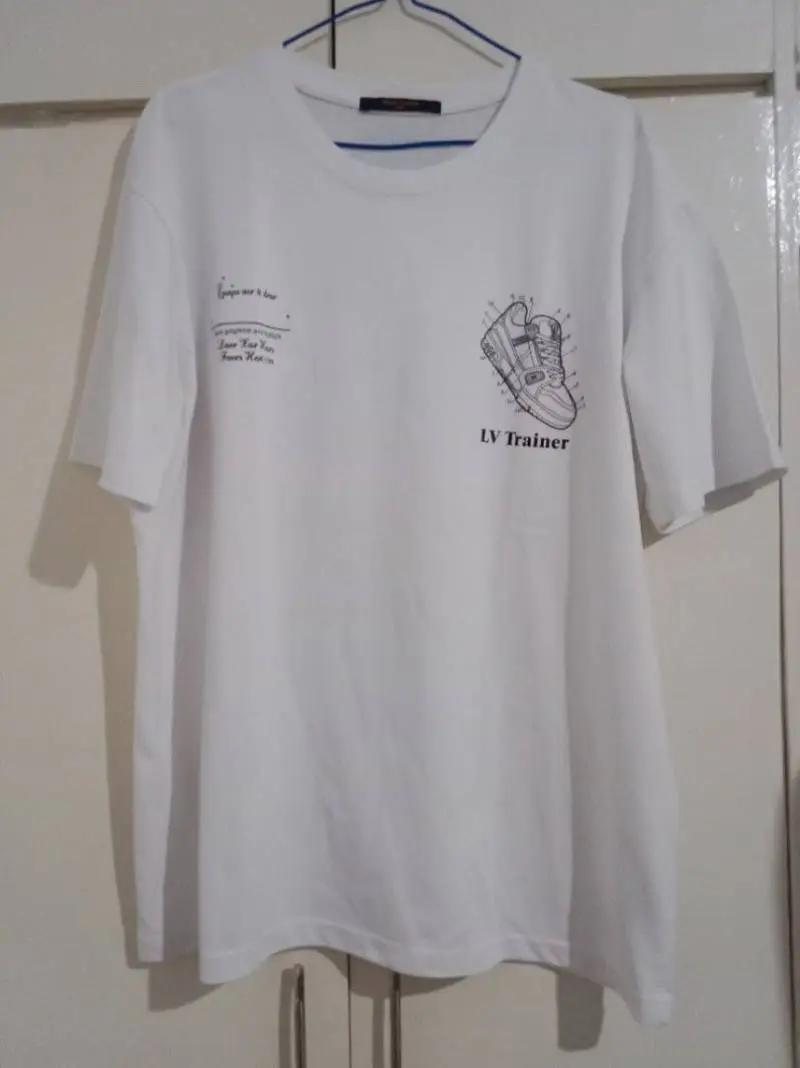 Louis Vuitton Chest Shoe Print Round Neck T-shirt White