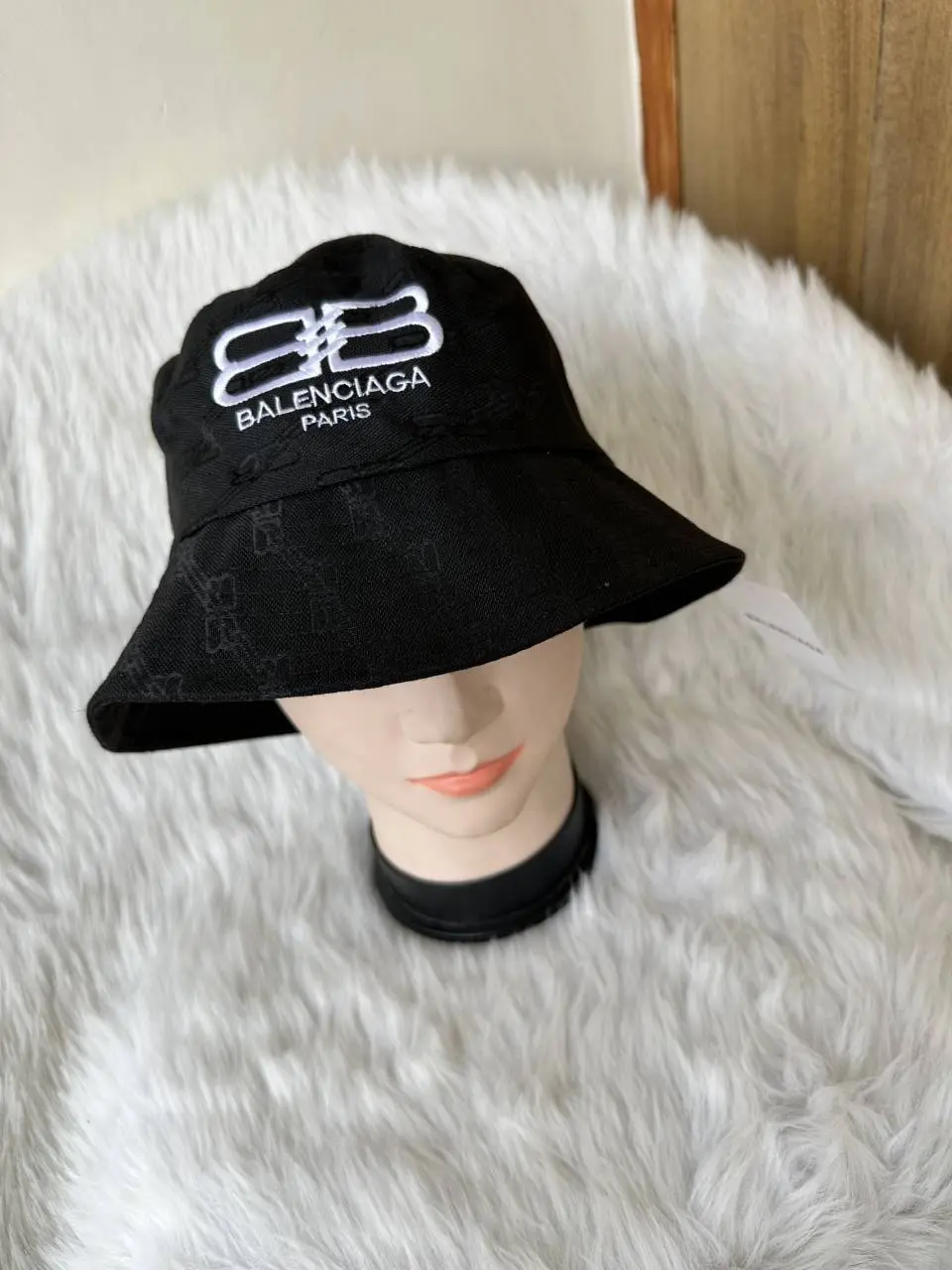 Balenciaga BB Monogram Black Premium Unisex Bucket Hat With Safety Box - Image 2