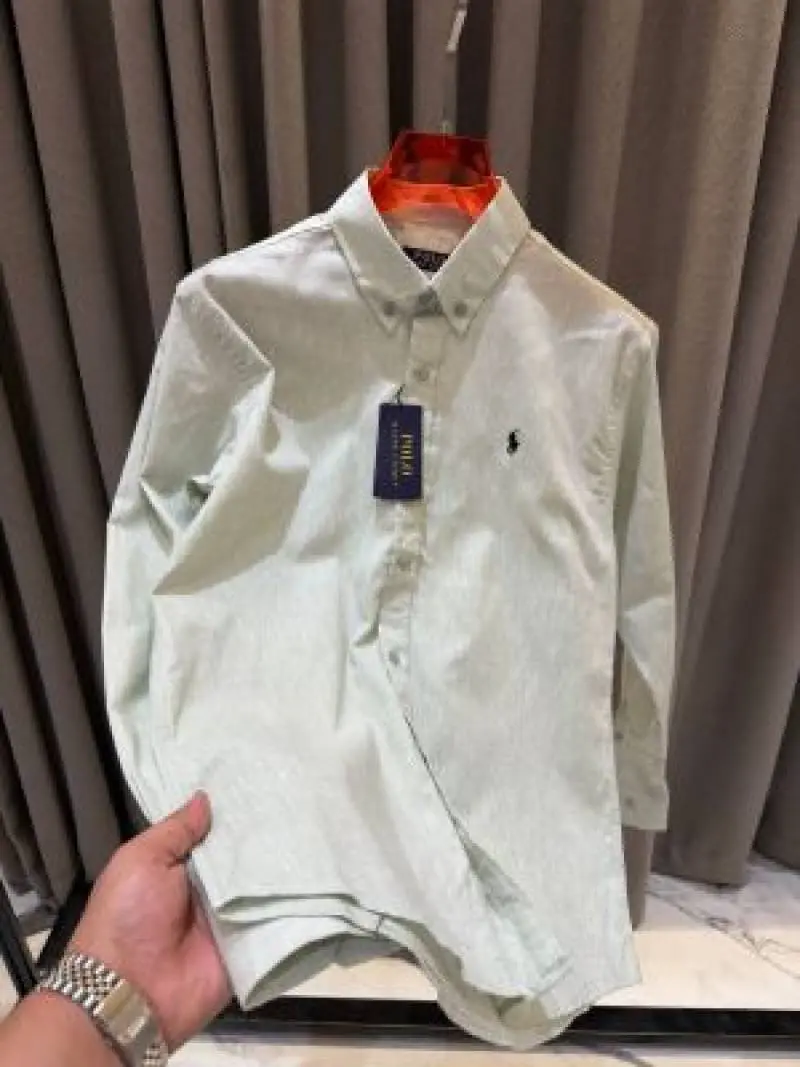 Ralph Lauren Chest Logo Full Sleeves Shirt Light Green - Image 2