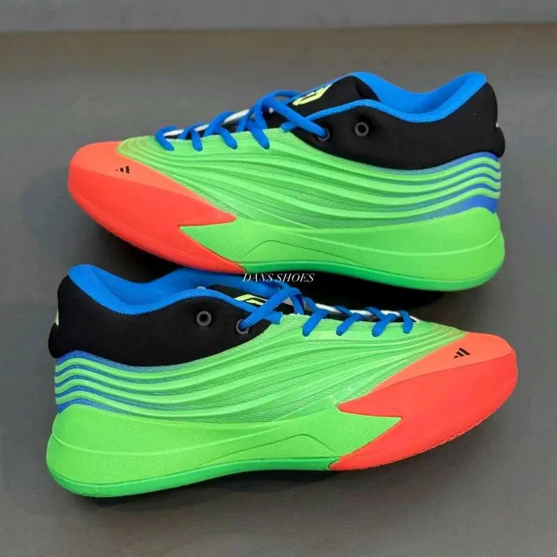 Adidas Dame X Lime Burst Signal Coral Blue 893 - Image 2