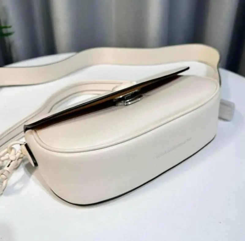 Coach1005 Emmy Saddle Premium Crossbody Shoulder Bag With OG Double Box & Dust Bag (White - 1005) - Image 5