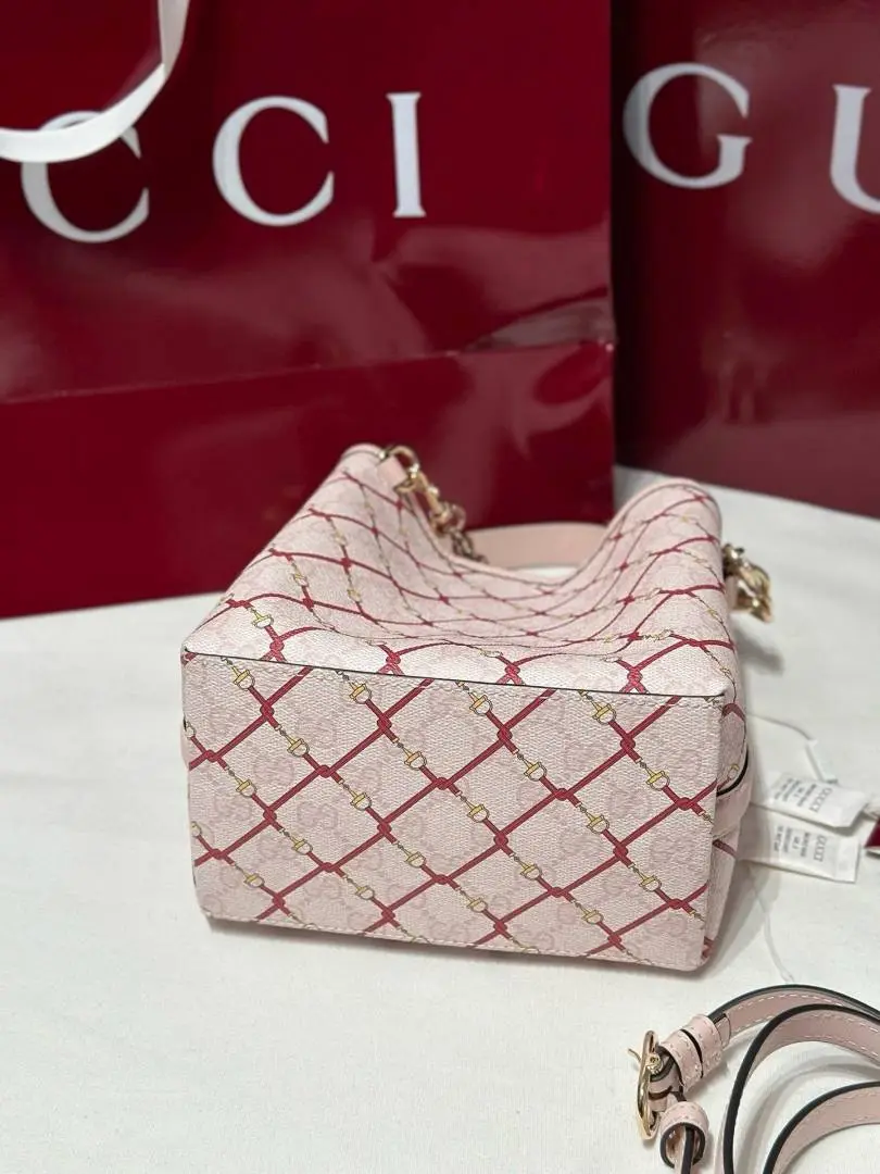 Gucci GG Emblem Premium Bucket Bag With OG Box & Dust Bag (Pink - 1251) - Image 4