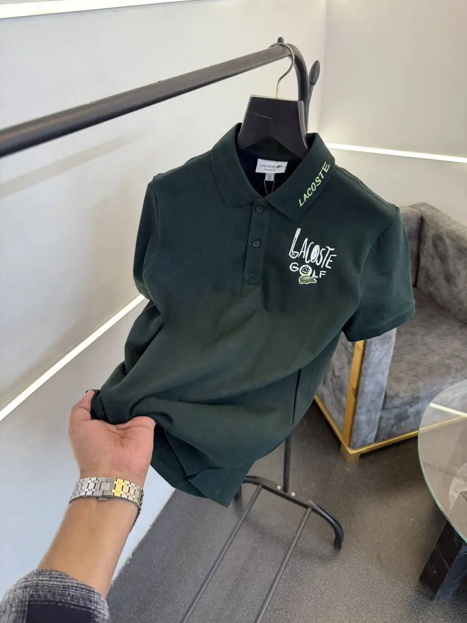 Lacoste imported polo tshirt bottle green sale - Image 2