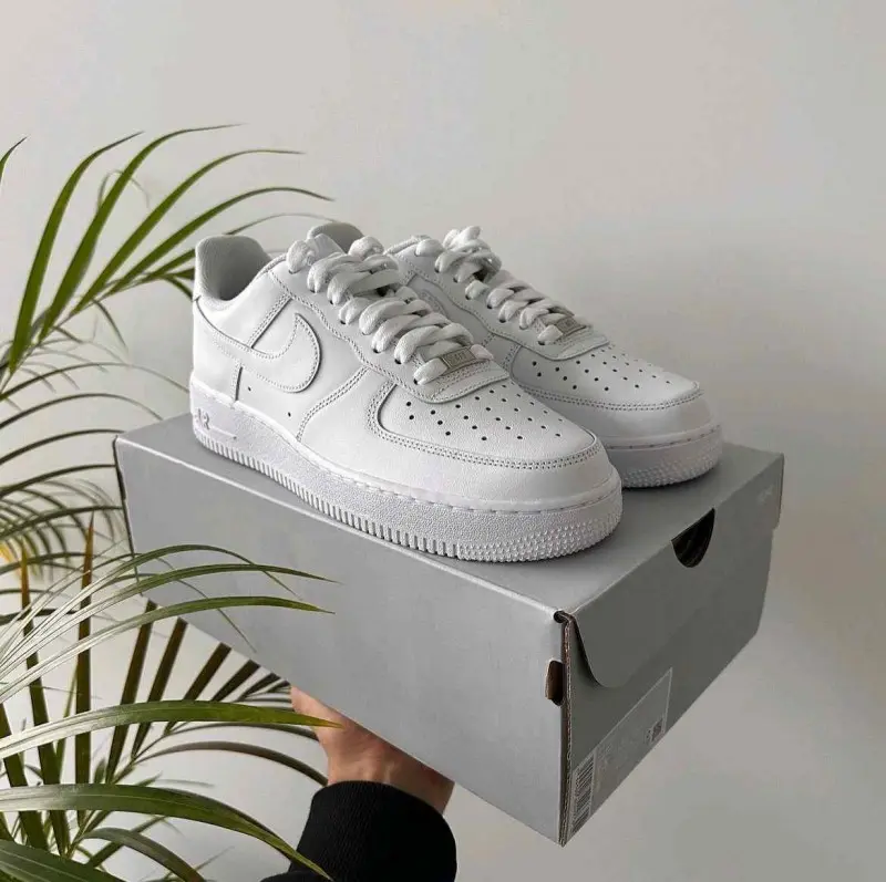 Nike Airforce 1 White Pure Leather White With dust bag - Image 2