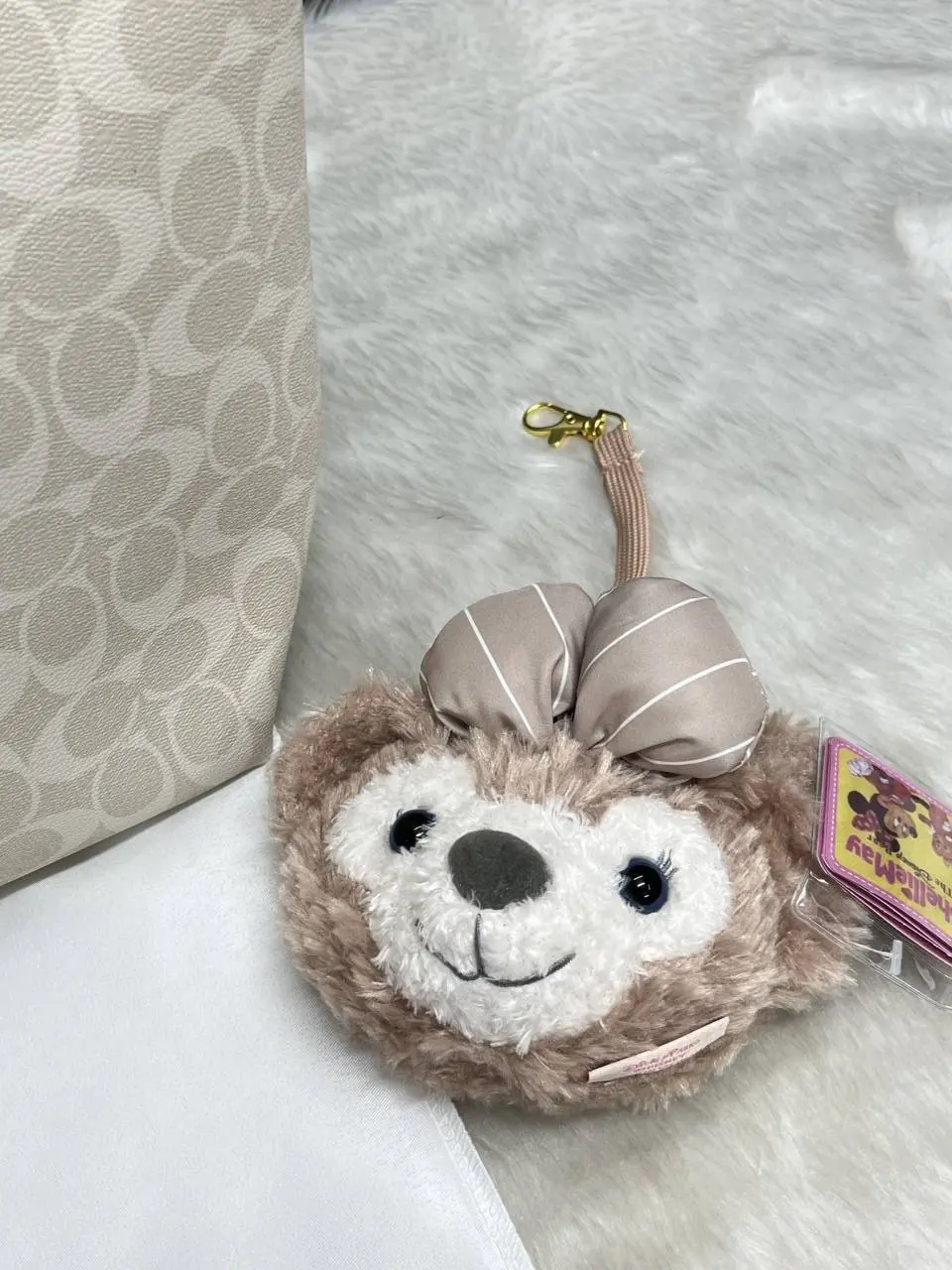 Coach White Fiona Top ZipperTote With OriginalBox TeddyDisneyCharm DustCoverPacking - Image 4