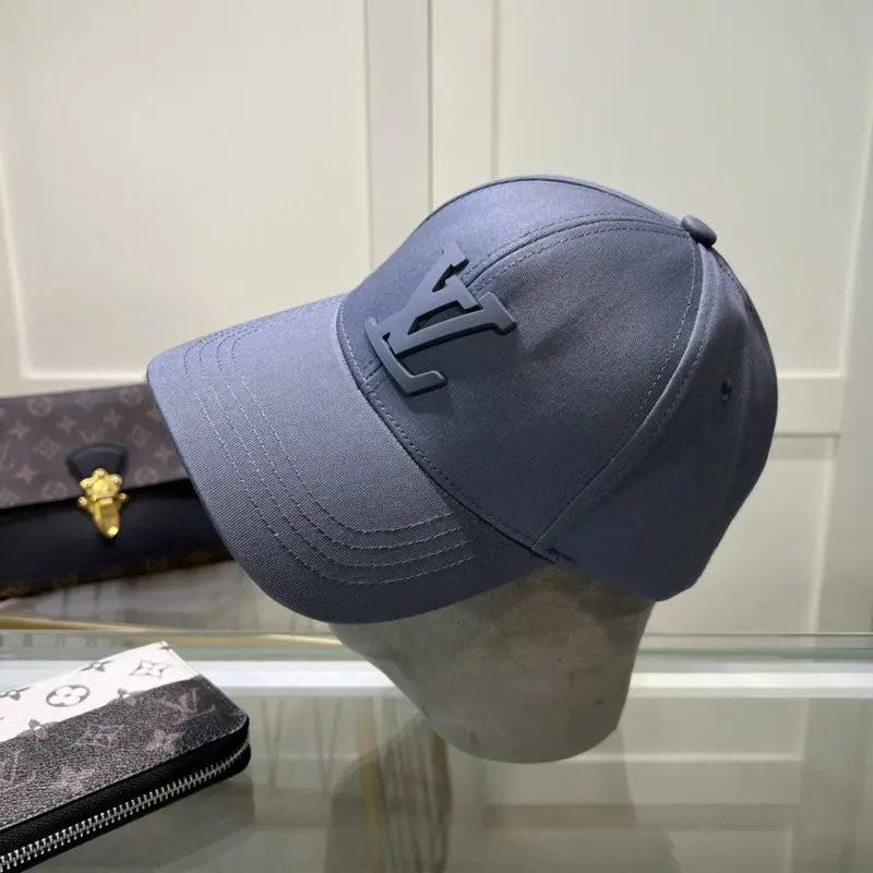 Louis Vuitton Front Logo Embossed Premium Unisex Cap (With Safety Box) (Blue) - Image 3